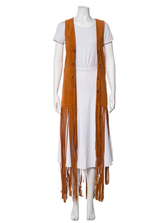 INTERMIX Jackets & Blazers - Intermix Suede Fringe Vest in Cognac Size Medium